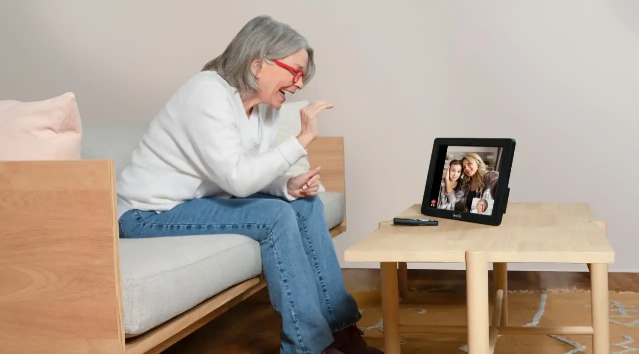 Woman watching ViewClix frame