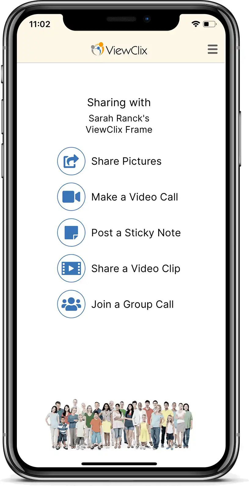 ViewClix mobile app on an Apple iPhone