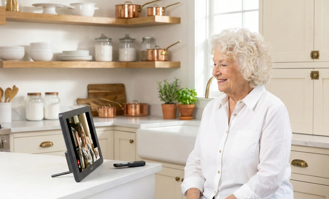 Woman watching ViewClix frame